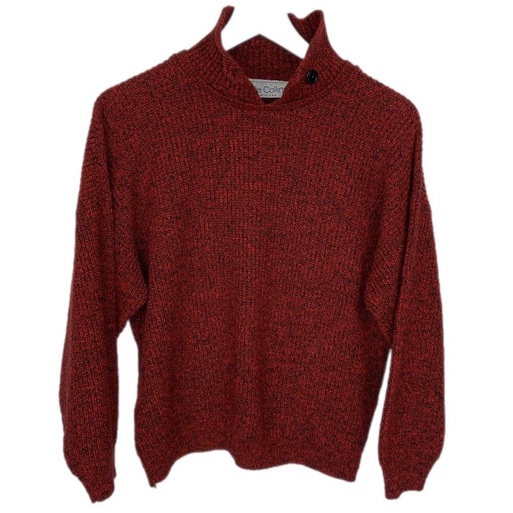 Vintage Red Marle Collared Sweater - Women's Size L